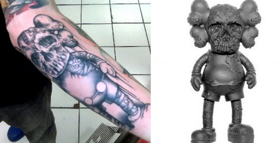 Tattoos inspired by art: KAWS Companion by Pushead.