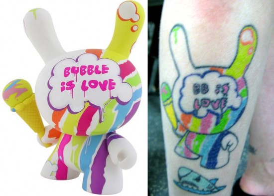 Tattoos inspired by art: Bubble Dunny by Tilt.