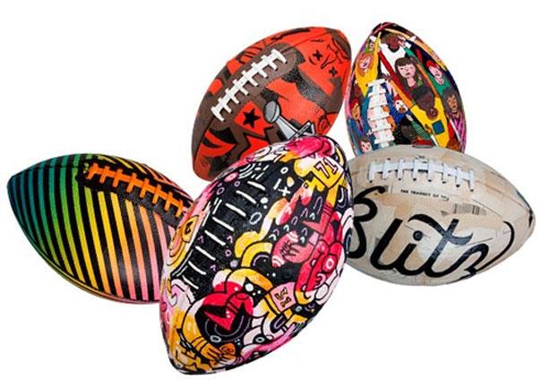 Customized footballs for the Super Bowl