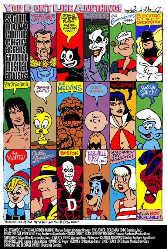 Cartoon Characters' Favorite Bands by Karl Heitmueller Jr