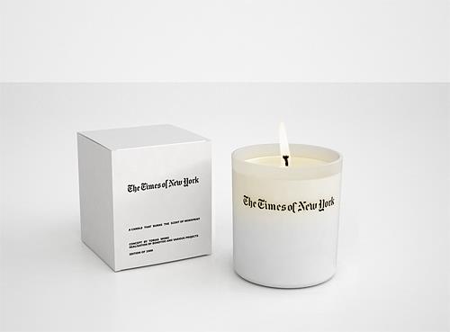 New York Times candle by Tobias Wong