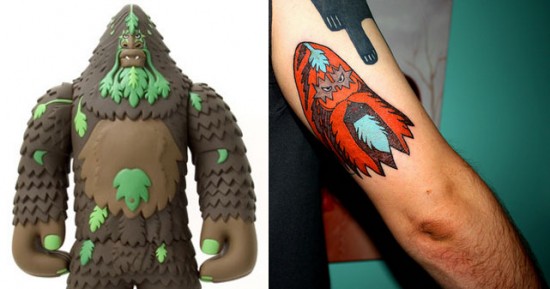 Tattoos inspired by art: Bigfoot by Bigfoot. Flesh canvas by Thinkitem.