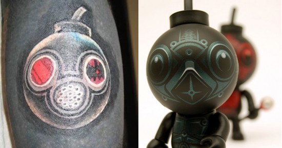 Tattoos inspired by art: Bud by Jamungo. Flesh canvas by Friends w/ the Toy.