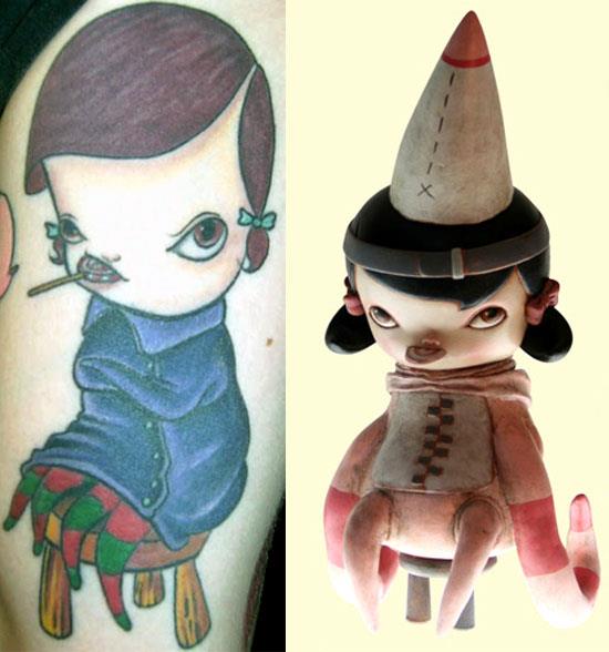 Tattoos inspired by art: Misery Children by Kathie Olivas. Tattoo by Jose Soto at Inkstop Tattoo (NYC). Flesh canvas by Victor.