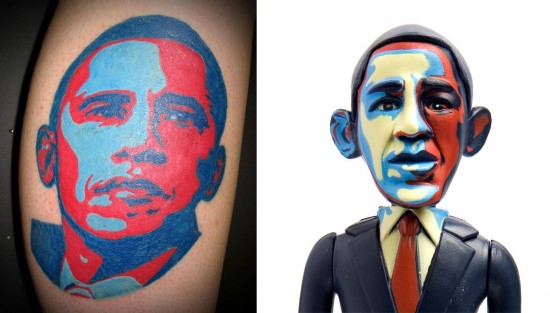 Tattoos inspired by art: Hope Obama by Shepard Fairey (and also Jailbreak Toys).