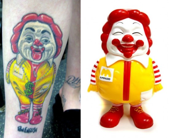 Tattoos inspired by art: MC Supersize by Ron English.