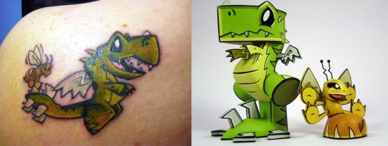 Tattoos inspired by art: Wrecks and Dazey by Joe Ledbetter.