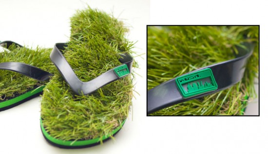 Kusa Flip Flops Made of Fake Grass