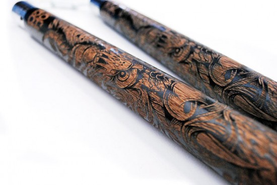Engraved Nunchucks by Palehorse
