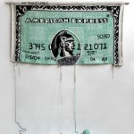 Giant Unraveling Credit Cards Made From Yarn
