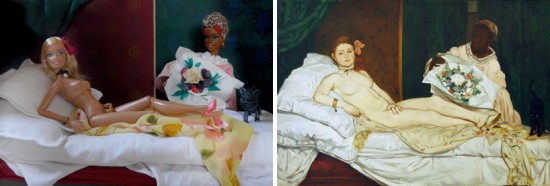 Olympia by Edouard Manet; recreated by Jocelyne Grivaud