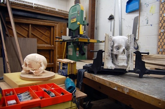Maskull Lasserre: Human Skull Carved Out of Software Manuals