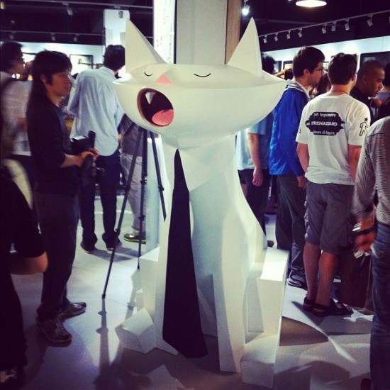 Giant Kitty at RVHK ThreeA exhibition by @plasticculture in Hong Kong