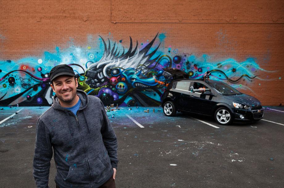 Chevy Sonic Robot Car Makes Street Art with Jeff Soto