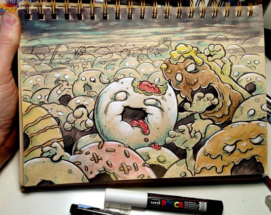 Zombie Donuts illustration by John Sumrow