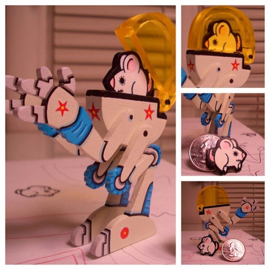 Speaking of @rat136 (above), check out this wooden Robowalker toy he made!