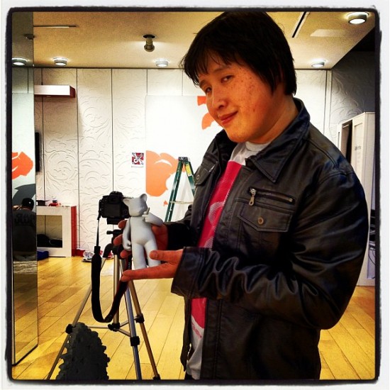 Luke Chueh with Target Bear Prototype