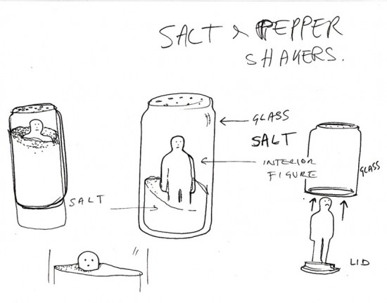 Drowning in Debt Salt and Pepper Shakers by Sebastian Errazuriz