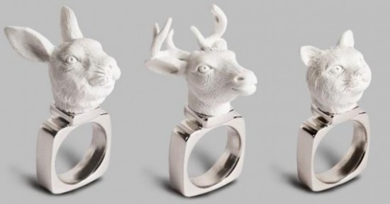 Animal rings by Haoshi Design Studio