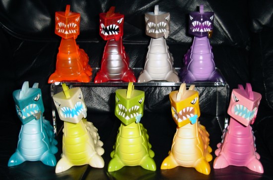 Joe Ledbetter's Kaiju For Grown-ups (KFGU) Full Set of Slugonnadon Vinyl Toys