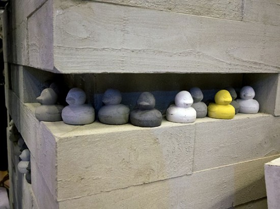 Gray Concrete Ducks