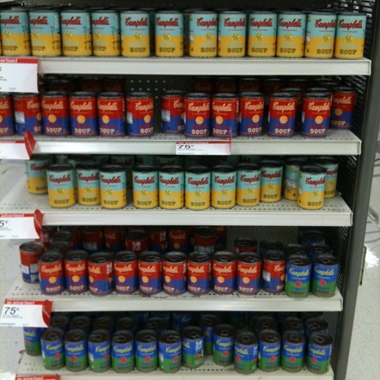 Andy Warhol x Campbell's soup cans at Target. Photo by @theblotsays.