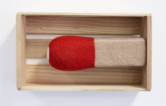 Needlefelted matchstick by Moxie