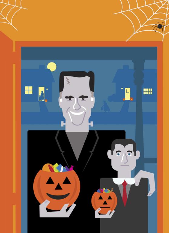 Mitt Romney and Paul Ryan as The Munsters by David Flaherty