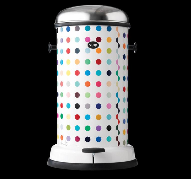 Damien Hirst Spot-Painted VIPP Trash Can