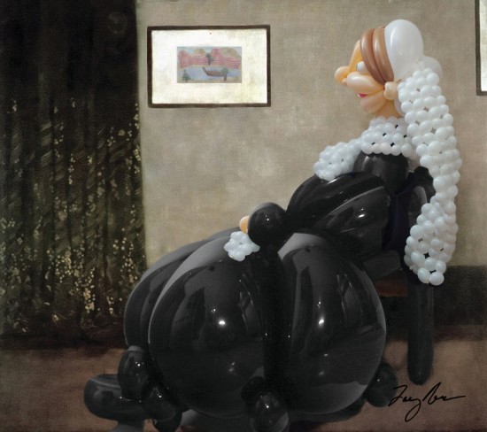 Whistler's Mother airigami Whistler's Mother in balloons