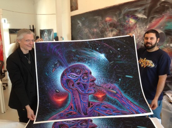 Alex Grey and Mars-1 collaborative Bicycle Day print