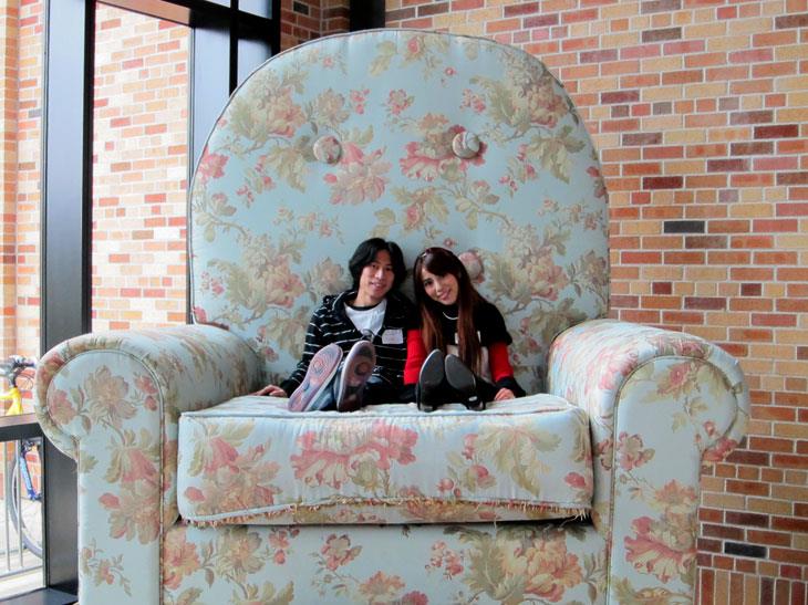 Shin and Nao in Pixar chair