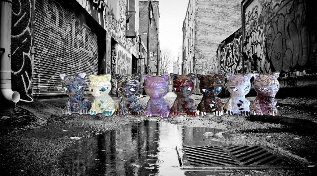 Tupac Cats by Jay222 and Alex Pardee