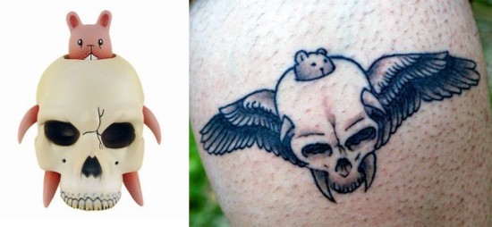 Tattoos inspired by art: Bunnyskull by Jeremy Fish.
