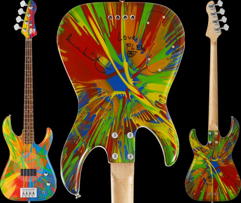 Deluxe Multi-Colour Spin Bass Guitars by Damien Hirst & Flea