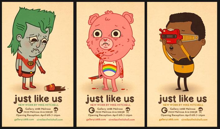 Pop Culture Art: Characters are Just Like Us by Mike Mitchell