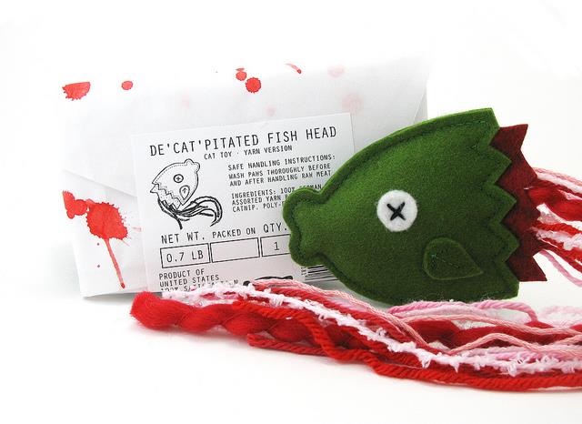Cheeky Beastie decapitated fishhead cat toy